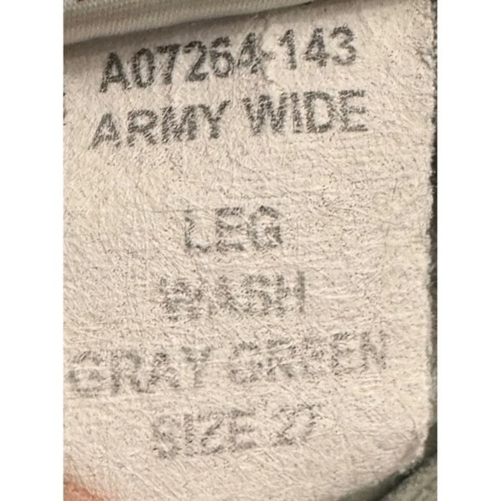 AMO Easy Army Wide Leg Cropped Cotton Pants Size 27 Button Fly Cray Green - Picture 11 of 13